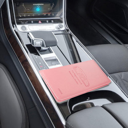 Car Registration and Insurance Card Holder - Leather Vehicle Glove Box Automobile Documents Paperwork Wallet Case Organizer for ID, Driver's License, Key, Cards - Car Accessories for Women&Men