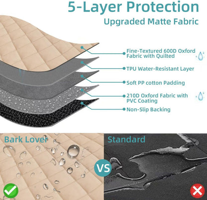 Bark Lover Deluxe Dog Seat Cover for Front Seat-More Durable Waterproof Front Seat Protector, High Heat Resistant and Nonslip Front Seat Cover for Dogs Kids, Universal Size (Black,1 Pack)