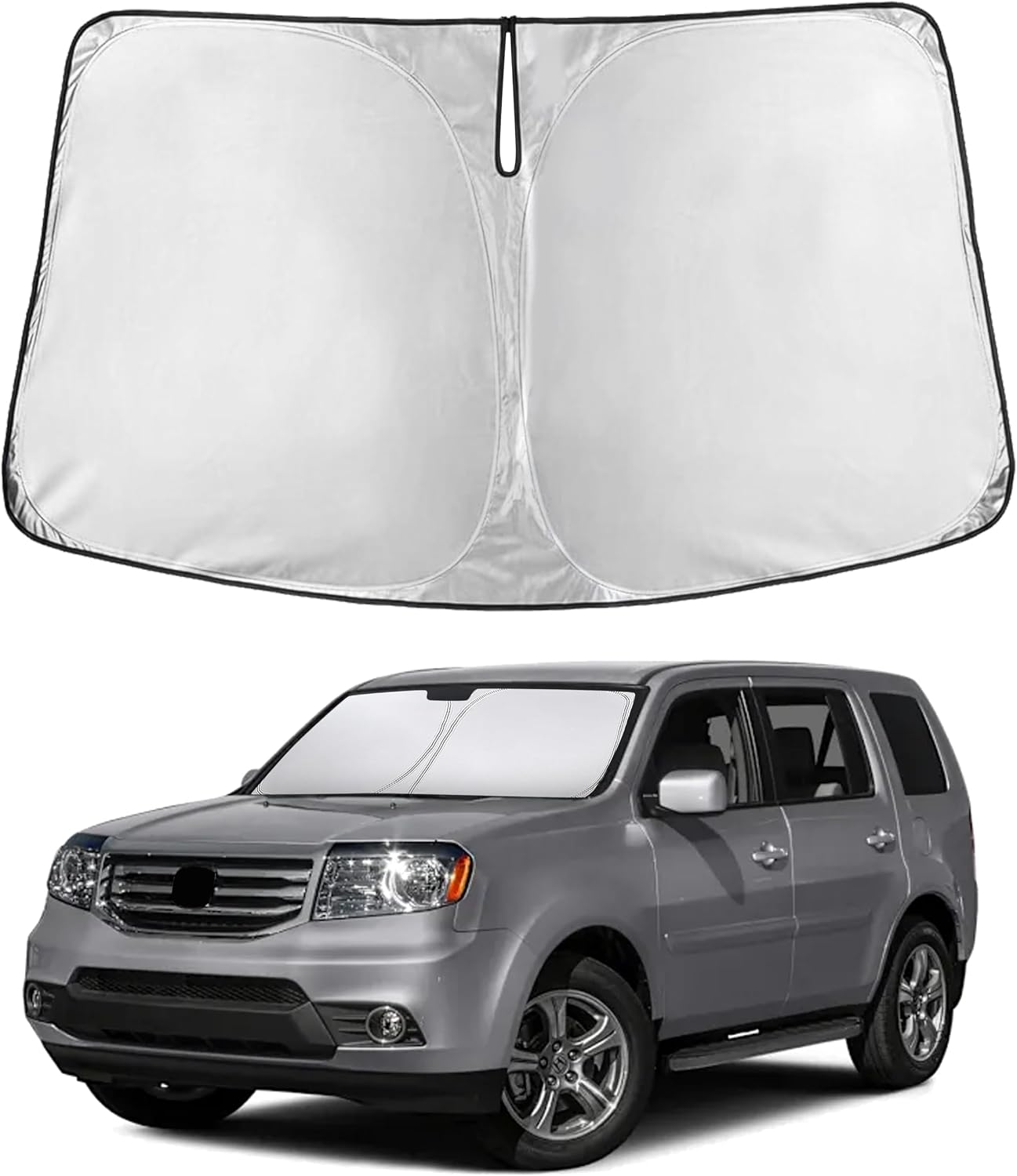 EcoNour Car Windshield Sun Shade | 2025 Upgraded Innovative No-Light-Pass Technology for Maximum Coverage | Foldable Sun Shade Keeps Your Vehicle Cool | Must-Have Car Accessories | Small (59" x 29") - Colors N