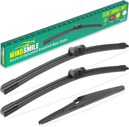 26" 16" 12" Windshield Wiper Blades Replacement for Toyota RAV4 2019 2020 2021 2022 2023 2024 2025 RAV 4 / Mazda 5 2006-2015 Premium All Weather Front Rear Wipers Set - OEM Quality (Pack of 3) - Colors D