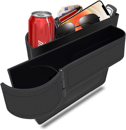 BAILISI Car seat gap filler organizer,multifunctional car seat organizer,Adjustable Cup Holder car console side storage box Holders phone, sunglasses,car accessories(Black)