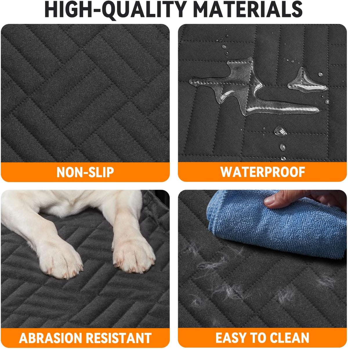 YJGF Back Seat Extender,Dog Seat Cover for Back Seat,Hard Bottom Car Seat Cover for Dogs,Dog Hammock for Car,Back Seat Pet Cover for Dogs(Black,for Car/SUV/Small Truck)