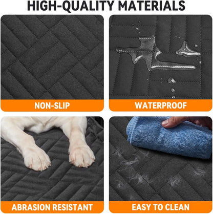 YJGF Back Seat Extender,Dog Seat Cover for Back Seat,Hard Bottom Car Seat Cover for Dogs,Dog Hammock for Car,Back Seat Pet Cover for Dogs(Black,for Car/SUV/Small Truck)