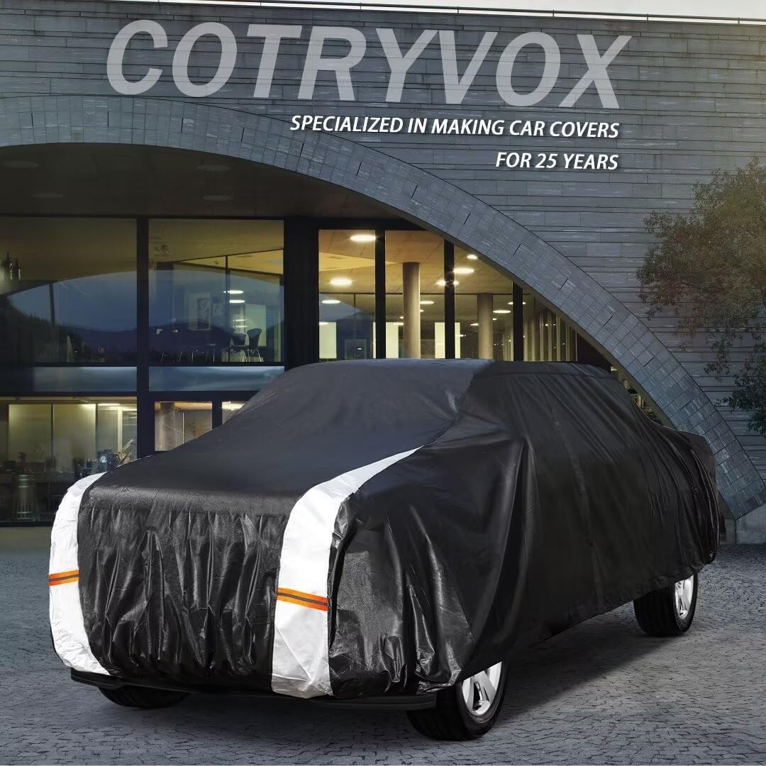 Large SUV Car Cover for Chevy Suburban 100% Waterproof All Weather, Heavy Duty Outdoor Full Exterior Covers Rain Sun Wind UV Protection. - Colors D