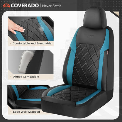 Coverado Car Seat Covers, Seat Covers Full Set, 5 Seats Automotive Seat Cover, Mesh Breathable Seat Protectors, Universal Fit for Most Cars