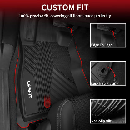LASFIT Floor Mats Fits for Hyundai Sonata 2020-2026 (Only for FWD & Gas) & Kia K5 2021-2025 (Only for FWD) Custom Fit TPE All Weather Floor Liners Car Mats Accessories, Black