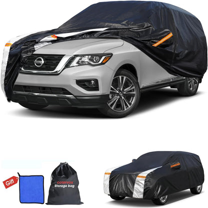 Large SUV Car Cover for Chevy Suburban 100% Waterproof All Weather, Heavy Duty Outdoor Full Exterior Covers Rain Sun Wind UV Protection. - Colors B