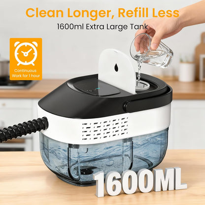 Pressurized Steam Cleaner 1.6L, 3-Level Adjustable Steamer for Cleaning, 10s Heat-Up, 2500W Handheld Steamer Cleaner for Home, Car, Kitchen, Floor, Multi-Surface Cleaning Machine, 19pcs Accessories