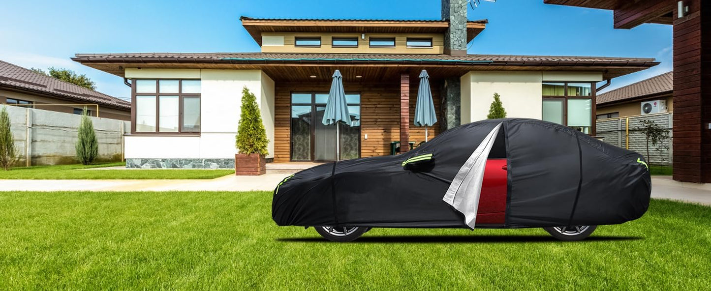 Car Cover Custom Fit for Honda CRV 1997-2025,Toyota RAV4 1996-2025, 6 Layers Truck Cover Waterproof All Weather for Automobiles,Outdoor Full Exterior Cover,Rain, Sun, Wind Protection,Black