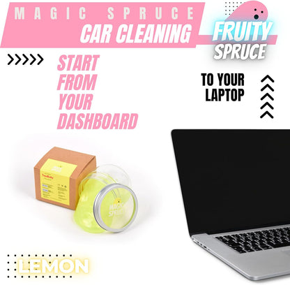 MAGIC SPRUCE Car Cleaning Gel Kit for Car Interior, High End Apple Scented Cleaning Putty in Classy Jar, Detailing Cleaning Gel Universal Dust Cleaner, for Keyboard Apple Laptop, Car Cleaning Supplies