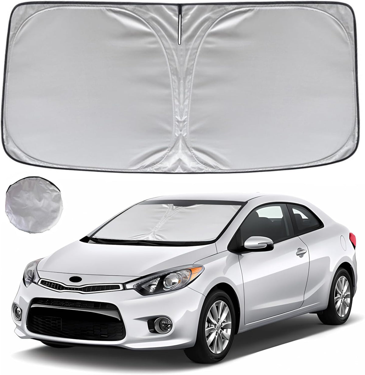 KAYZT Windshield Sun Shade for 2019-2025 2026 Chevy Silverado 1500 /GMC Sierra 1500 2500HD 3500HD Foldable Sunshade Front Window Custom Fit Car Accessories - Colors C