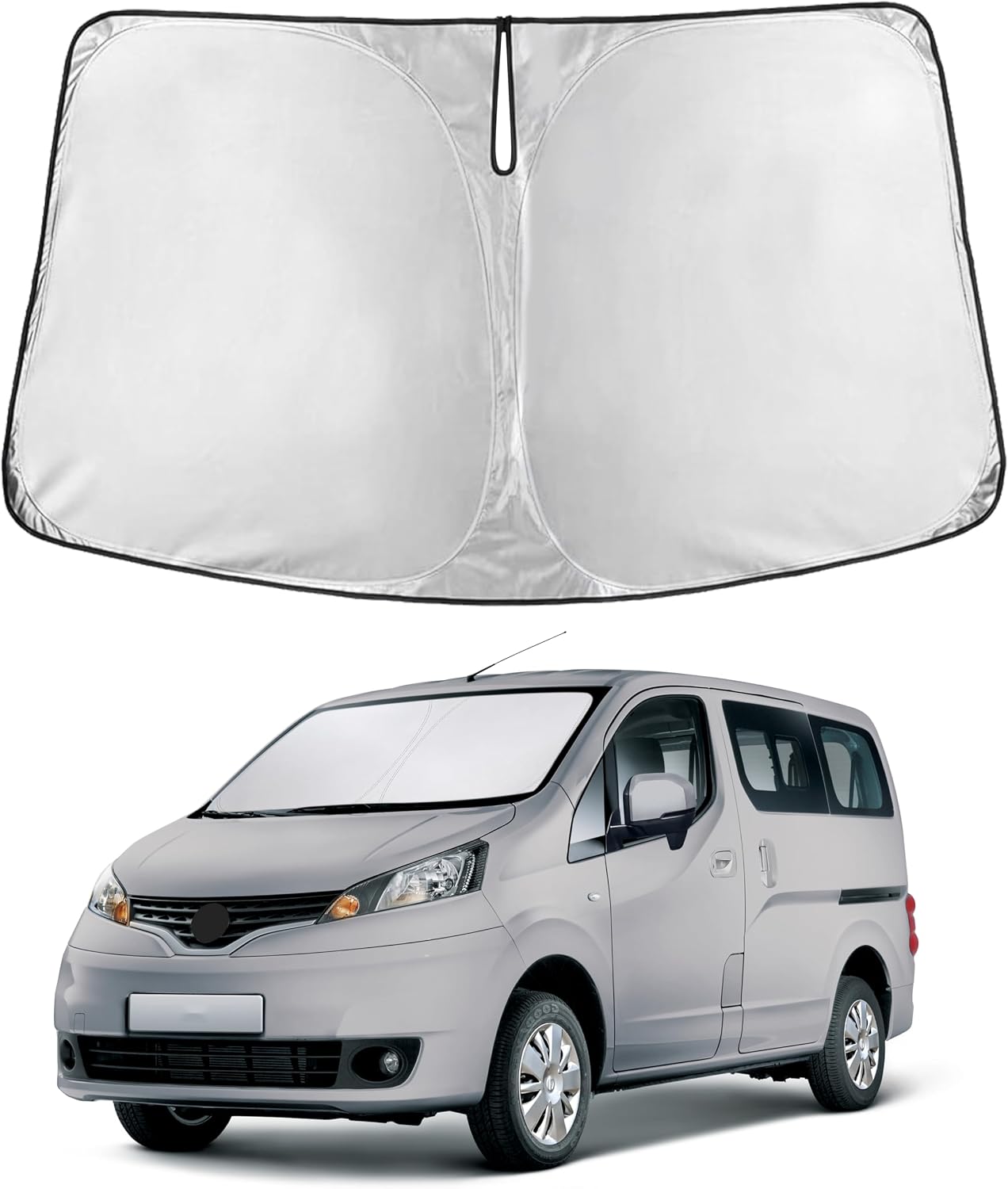 EcoNour Car Windshield Sun Shade | 2025 Upgraded Innovative No-Light-Pass Technology for Maximum Coverage | Foldable Sun Shade Keeps Your Vehicle Cool | Must-Have Car Accessories | Small (59" x 29") - Colors L
