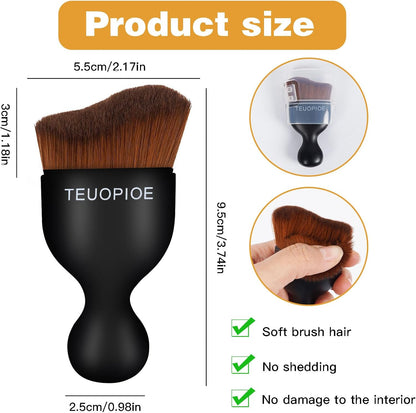 Car Interior Cleaning Brush, Car Duster Interior,Car Detailing Brush Dusting Brush,Car Interior Cleaning Tool, Auto Soft Hair Car Brush,Auto Interior Dust Brush for Air Vents(Brown)