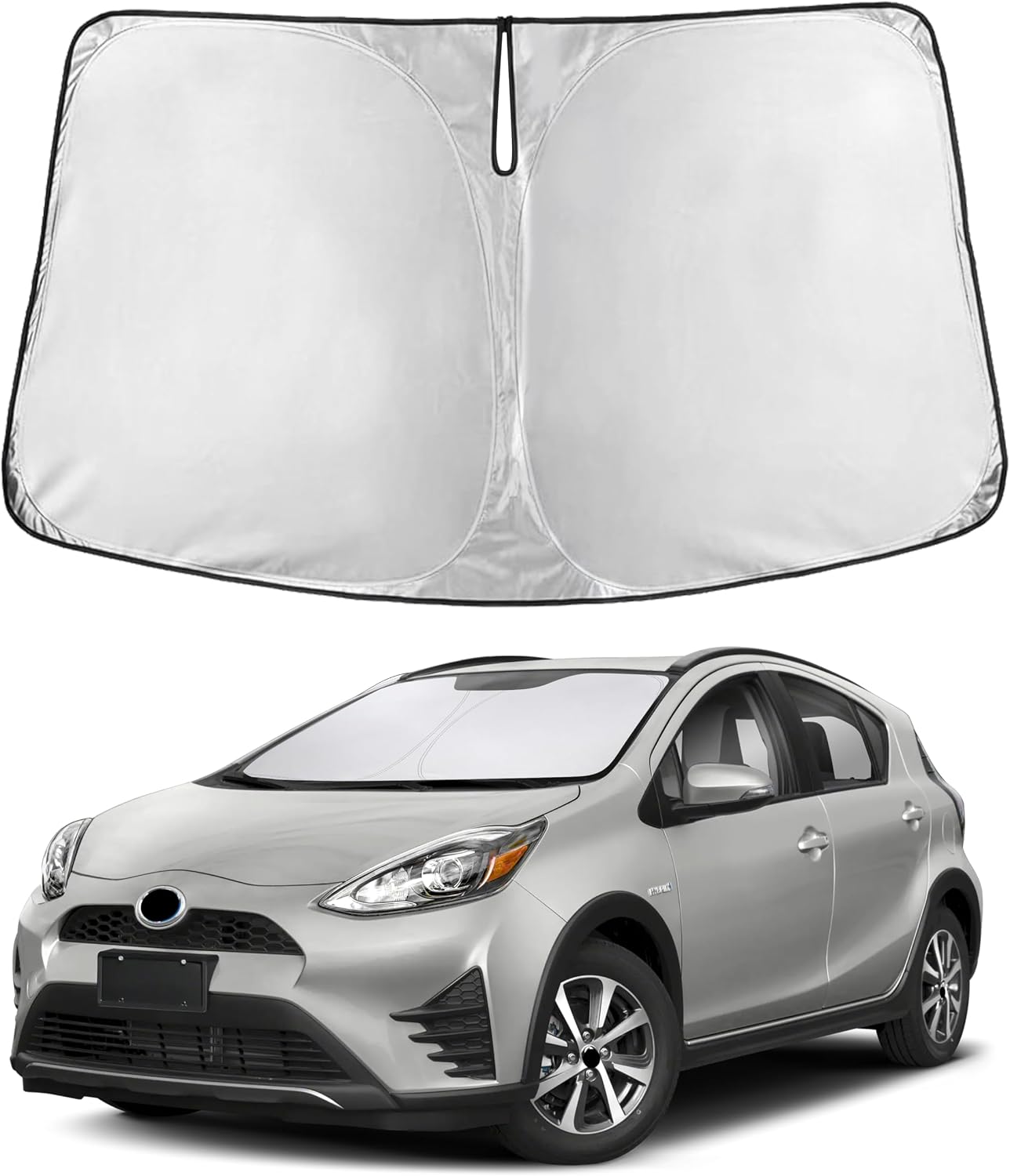 EcoNour Car Windshield Sun Shade | 2025 Upgraded Innovative No-Light-Pass Technology for Maximum Coverage | Foldable Sun Shade Keeps Your Vehicle Cool | Must-Have Car Accessories | Small (59" x 29") - Colors L