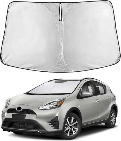 EcoNour Car Windshield Sun Shade | 2025 Upgraded Innovative No-Light-Pass Technology for Maximum Coverage | Foldable Sun Shade Keeps Your Vehicle Cool | Must-Have Car Accessories | Small (59" x 29") - Colors L
