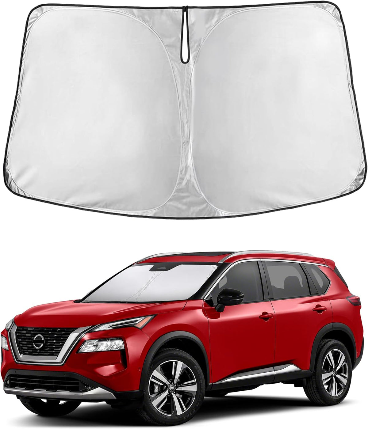 EcoNour Car Windshield Sun Shade | 2025 Upgraded Innovative No-Light-Pass Technology for Maximum Coverage | Foldable Sun Shade Keeps Your Vehicle Cool | Must-Have Car Accessories | Small (59" x 29") - Colors A