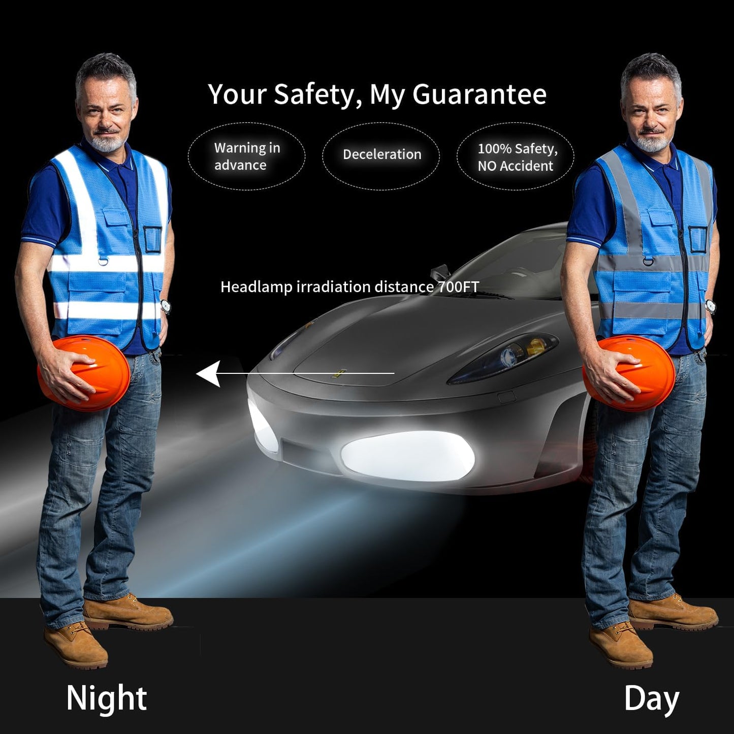 Reflective Safety Vest for Women Men High Visibility Security With Pocket Zipper Front Meet ANSI/ISEA Standard