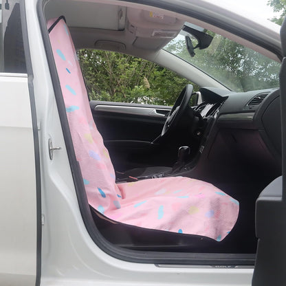 Car Seat Cover Protector Front Seats,for Gym Workout,Running,Swimming,Beach and Hiking,Waterproof Sweat Towel Bucket Seat Covers for Cars SUV Trucks (Black, 1Pcs)