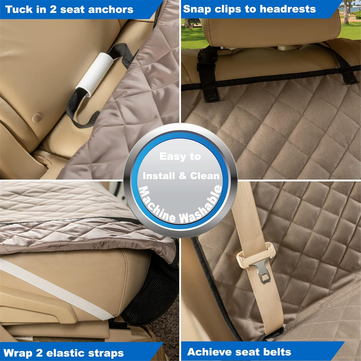 VIEWPETS Bench Car Seat Cover Protector - Waterproof, Heavy-Duty and Nonslip Pet Car Seat Cover for Dogs with Universal Size Fits for Vehicles, Trucks & SUVs