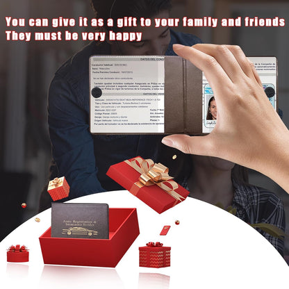 Ziciner Car Registration Insurance Holder, 2Pack Essential Auto Card Document Glove Box Organizer with Touch Fastener, Vehicle Interior Accessories Perfect for Most Car, Truck, SUV (Red/Small Car)
