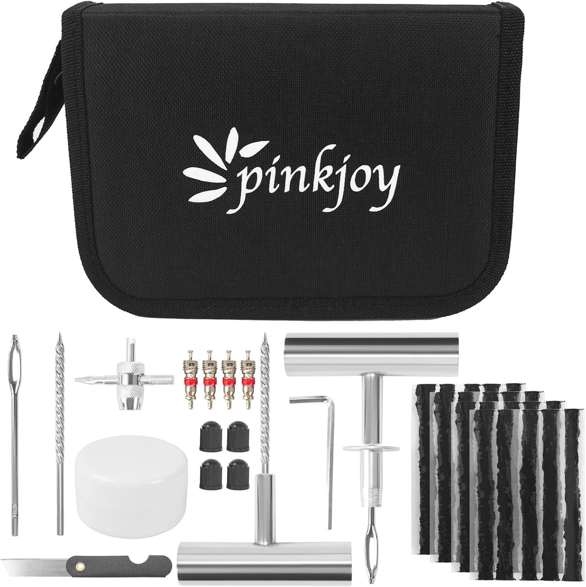 PINKJOY 36 Pcs Tire Plug Kit, Heavy Duty Tire Repair Kit for Car, Motorcycle, ATV, Jeep, Truck, Tractor Flat Tire Puncture Repair Tools