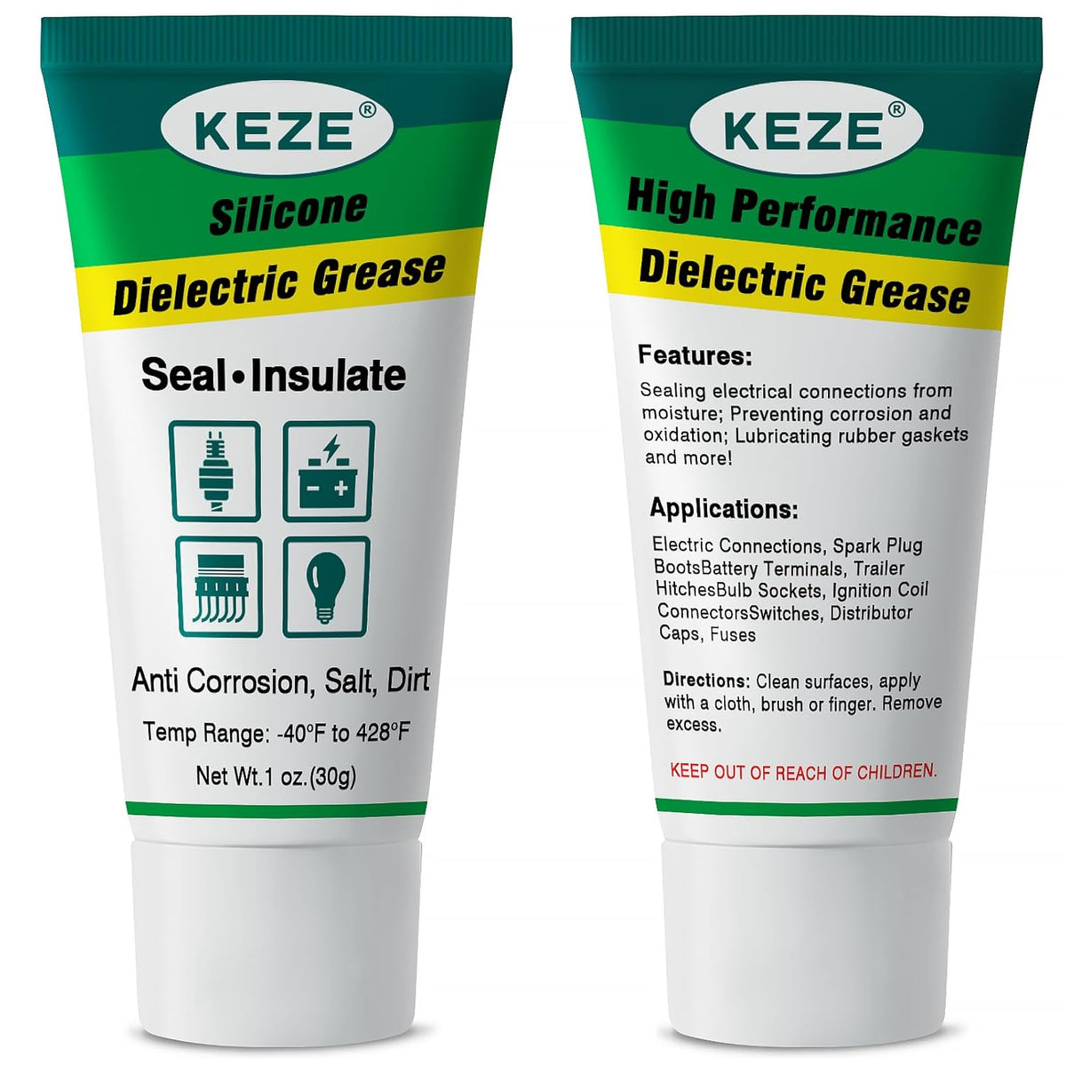 Keze Dielectric Grease for Electrical Connectors Automotive Marine Tune Up Dialectical Grease Spark Plug Boot Battery Terminal Electric Grasa Corrosion Salt Dirt Inhibitor, 1 Oz-1 Pack