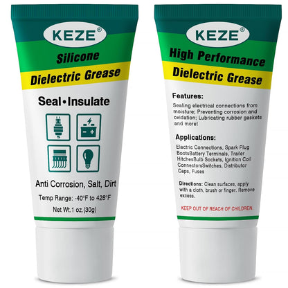 Keze Dielectric Grease for Electrical Connectors Automotive Marine Tune Up Dialectical Grease Spark Plug Boot Battery Terminal Electric Grasa Corrosion Salt Dirt Inhibitor, 1 Oz-1 Pack