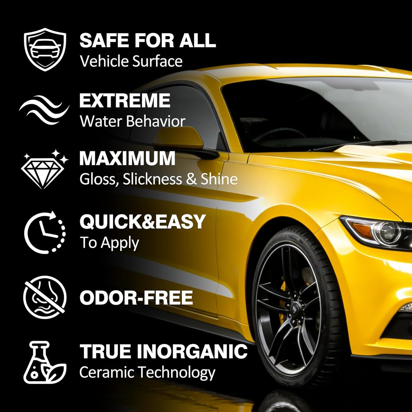 Extremely Hydrophobic Ceramic Coating, Multi-Use Ceramic Spray Coating for Vehicle, Boat, RV & Motorcycle, Adds High Gloss, Car Detailing Spray 16 oz