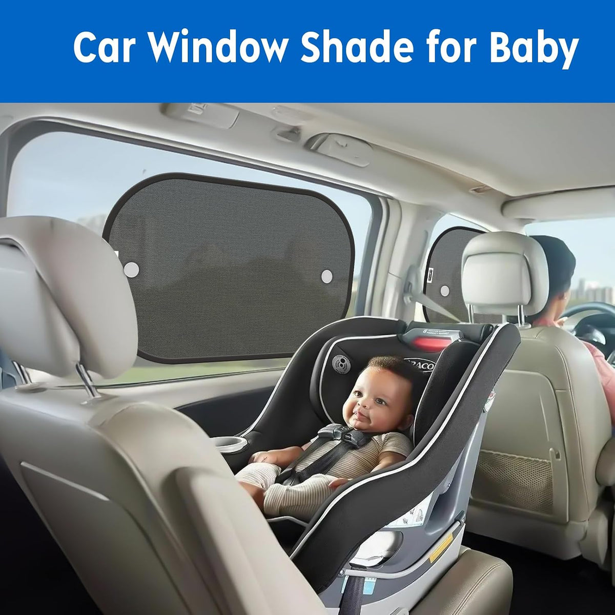 2026 New Upgrade Car Window Shades for Side Window(4 Pack),Car Window Shade for Baby with 8 Suction Cups,Sun Shade Side Window Can Blocks 99.98% UVR,Sun Shade for Window