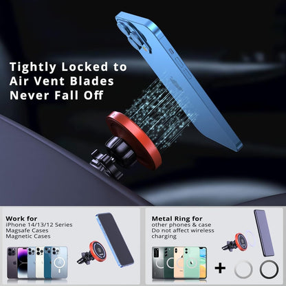 OHLPRO for MagSafe Car Mount Charger iPhone Wireless Car Charger, Stick on Dashboard Magnetic Phone Holder Mount for iPhone 17 Pro Max 16 15 14 Series, 15W Fast Charging, Aluminum Shell