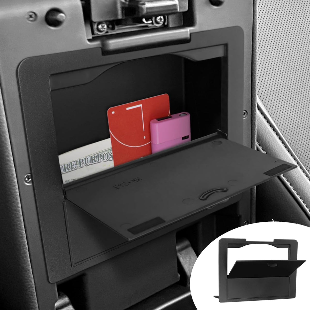 Glove Box Dividers Organizer Compatible with Toyota 2016-2020 2021 2022 2023 Tacoma Accessories Black ABS Material Center Console Organizer