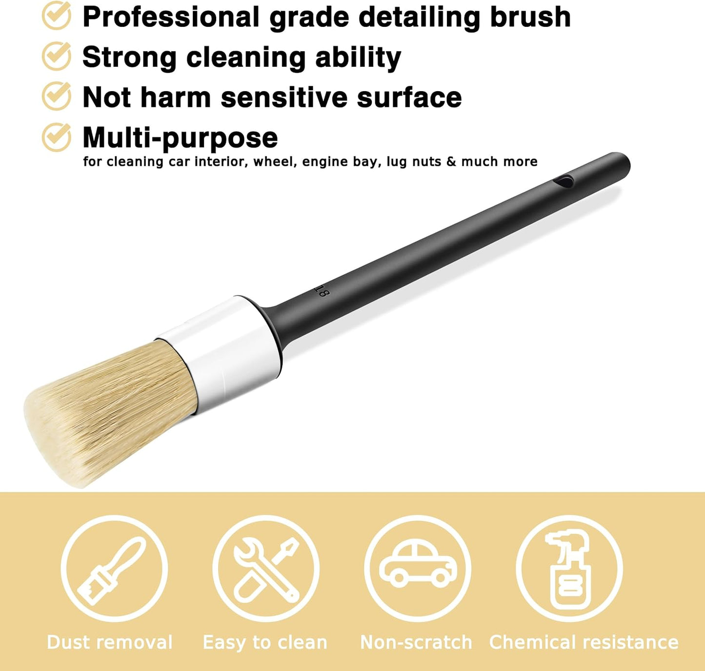 HMPLL 10pcs Auto Car Detailing Brush Set Car Interior Cleaning Kit Includes 5 Boar Hair Detail Brush,3 Wire Brush, 2 Air Vent Brush for Cleaning Car Interior Exterior, Dashboard Engines Leather Wheel