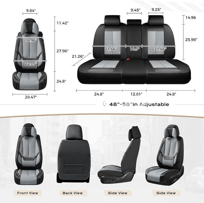 Coverado Seat Covers Full Set, Black Seat Covers for Cars 5 Seats, Car Seat Protector, Waterproof Nappa Leather Car Seat Cushion, Front and Rear Car Seat Cover Fit for Most Sedans SUV Pick-up Truck - Colors B
