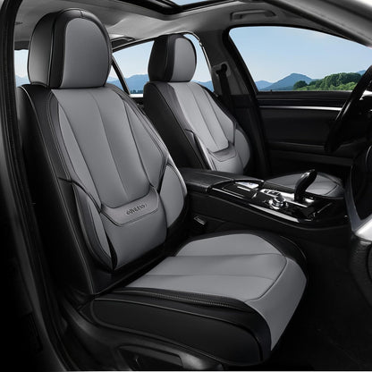 Coverado Seat Covers Full Set, Black Seat Covers for Cars 5 Seats, Car Seat Protector, Waterproof Nappa Leather Car Seat Cushion, Front and Rear Car Seat Cover Fit for Most Sedans SUV Pick-up Truck - Colors A