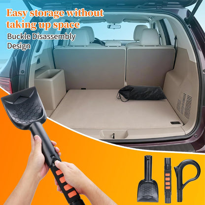 45.6" Ice Scraper and Snow Brush for Car Windshield [Silicone Bristles] ,3-in-1 Extendable Emergency Snow Shovel with Ergonomic Foam Grip and 360° Pivoting Brush Head for Christmas, Car Auto Truck SUV