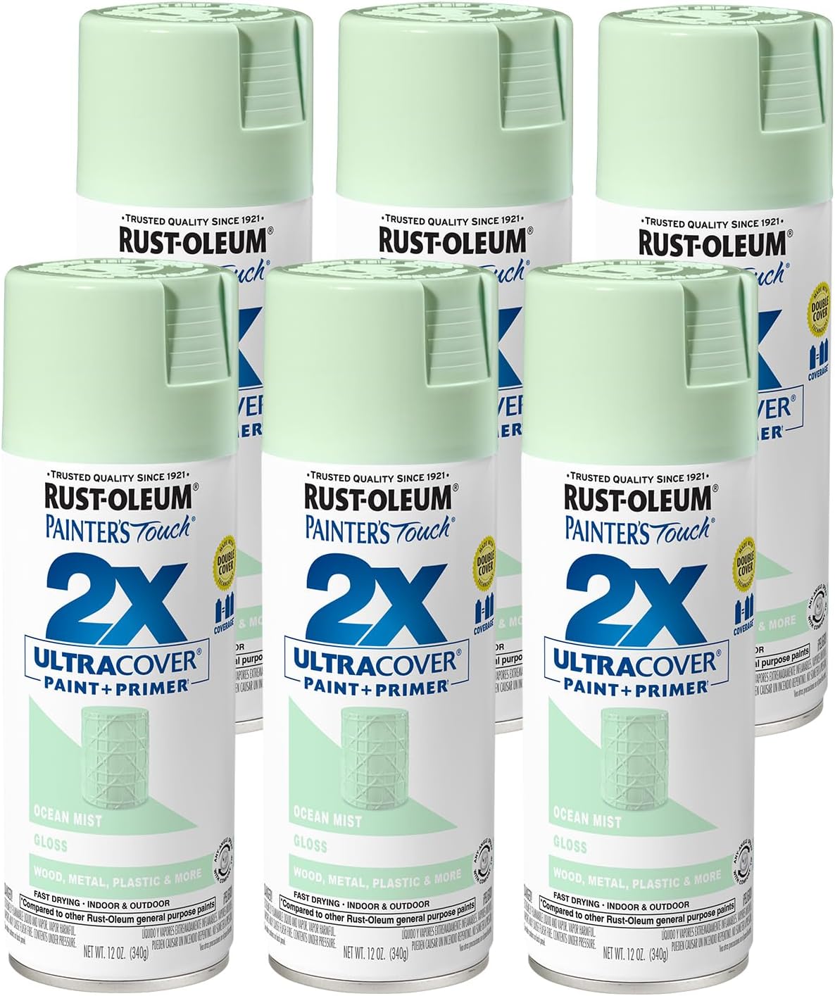 Rust-Oleum 334029 Painter's Touch 2X Ultra Cover Spray Paint, 12 oz, Gloss Clear - Colors B