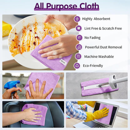 FIXSMITH Microfiber Cleaning Cloth - Pack of 50, Microfiber Towels for Cars 16 x 12 in, Highly Absorbent Cleaning Rags, Lint-Free, Streak-Free Cleaning Cloths for Car Kitchen Home Office