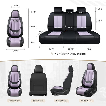 Coverado Seat Covers Full Set, Black Seat Covers for Cars 5 Seats, Car Seat Protector, Waterproof Nappa Leather Car Seat Cushion, Front and Rear Car Seat Cover Fit for Most Sedans SUV Pick-up Truck - Colors A