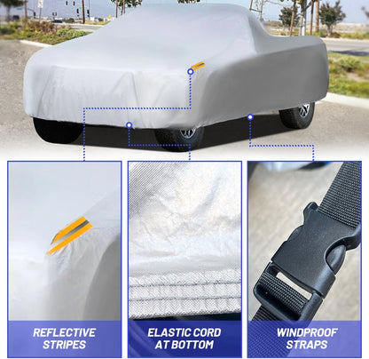 MORNYRAY Waterproof Car Cover All Weather Snowproof UV Protection Windproof Outdoor Full car Cover, Universal Fit for Sedan (Fit Sedan Length 194-206 inch, Blue)