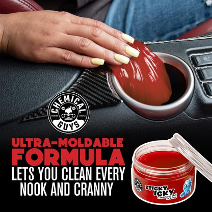 Chemical Guys Sticky Icky Car Cleaning Gel, Green Apple & Sweet Strawberry Scent - Detailing Kit, Car Dust Crevice Cleaner, Slime Auto Air Vent, Cleaning Putty For Keyboard Cleaner (2 Pack) - CJK1002