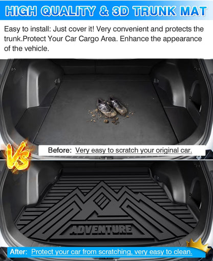 Rav4 Cargo Liner - Trunk Mat for Toyota RAV4 2019-2024 2025, All Weather Cargo Mat for rav4 Accessories, Heavy Duty (Fit for All Models)