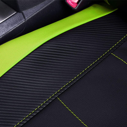 Flying Banner Carbon Fiber Leather Vehicle Seat Covers, Leopard Gray Black, Universal Fit - 8PCS