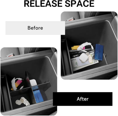 Glove Box Dividers Organizer Compatible with Toyota 2016-2020 2021 2022 2023 Tacoma Accessories Black ABS Material Center Console Organizer