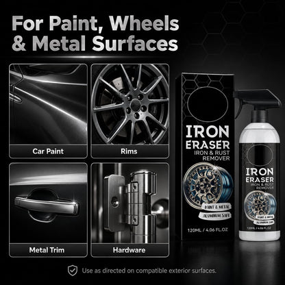 Iron Eraser Rust Remover Spray, Iron Powder Remover for Car Wheels, Paint and Automotive Surfaces, Fast Acting Automotive Surface Cleaner, 2 PCS (2 pcs)