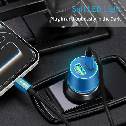 67.5W Car Charger USB C Super Fast Charging, 45W USBC & QC3.0 Port Plug for iPhone 17 Pro Max/Air/16/15/iPad, Samsung S26/S25 Android Cell Phone, Dual 12V Cigarette Lighter Adapter+ 3.3ft Type C Cable