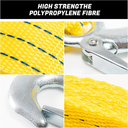 Tow Strap 118 Inch Heavy Duty 10,000 LB Capacity, Boat Winch Strap with Reinforced Loops, Recovery Tow Rope for Vehicle Off-Road & Marine Use, Boat Winch Strap with Hook Alternative