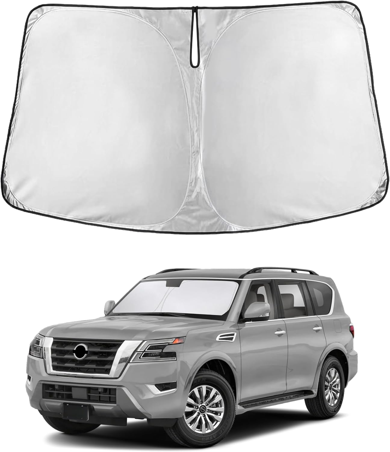 EcoNour Car Windshield Sun Shade | 2025 Upgraded Innovative No-Light-Pass Technology for Maximum Coverage | Foldable Sun Shade Keeps Your Vehicle Cool | Must-Have Car Accessories | Small (59" x 29") - Colors D
