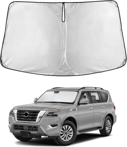 EcoNour Car Windshield Sun Shade | 2025 Upgraded Innovative No-Light-Pass Technology for Maximum Coverage | Foldable Sun Shade Keeps Your Vehicle Cool | Must-Have Car Accessories | Small (59" x 29") - Colors D