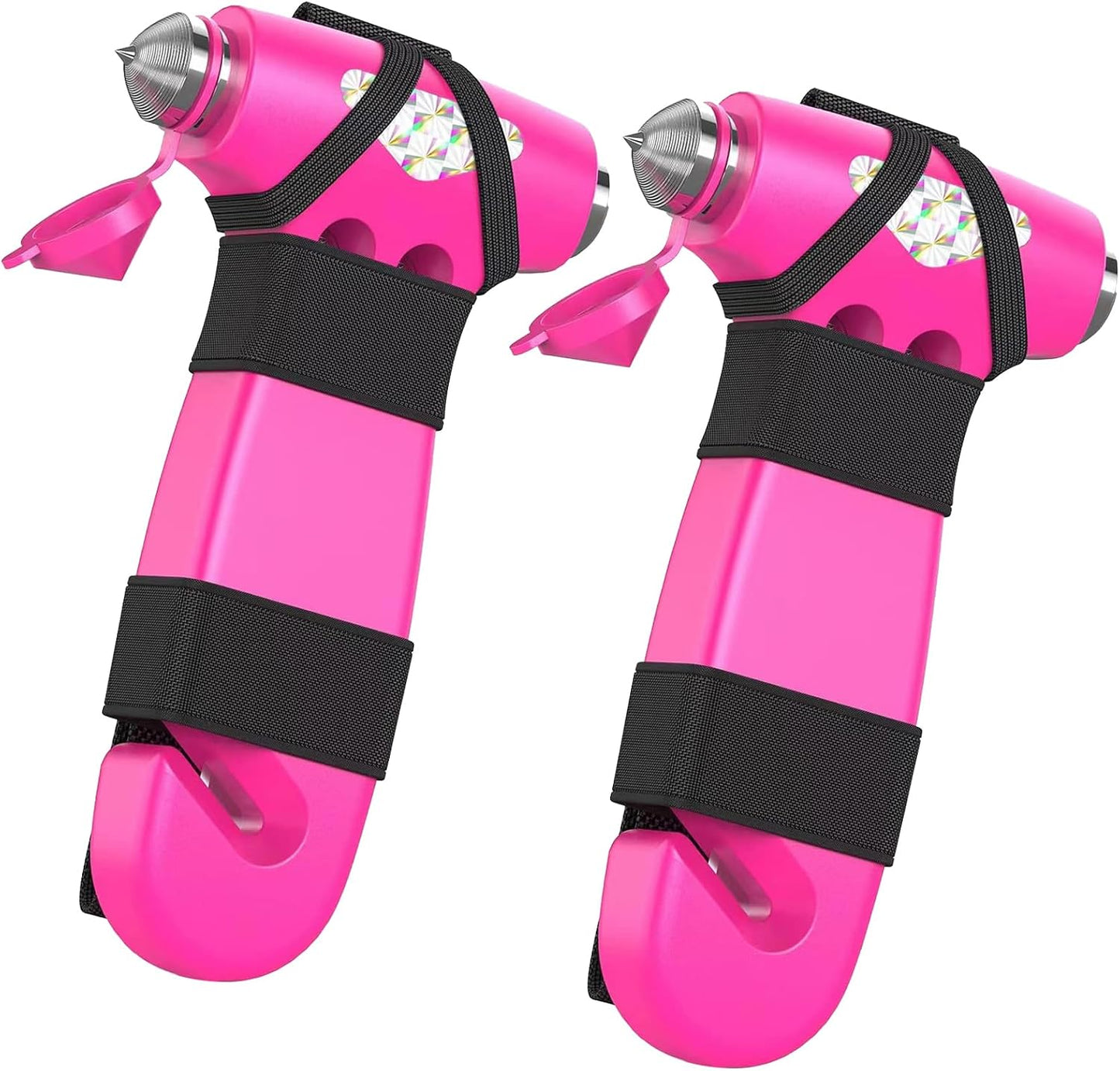 Car Safety Hammer, 2PCS Black 3-in-1 Emergency Escape Tool with Window Breaker and Seat Belt Cutter, Safety Emergency Car Escape Tool for Car, Office, Home