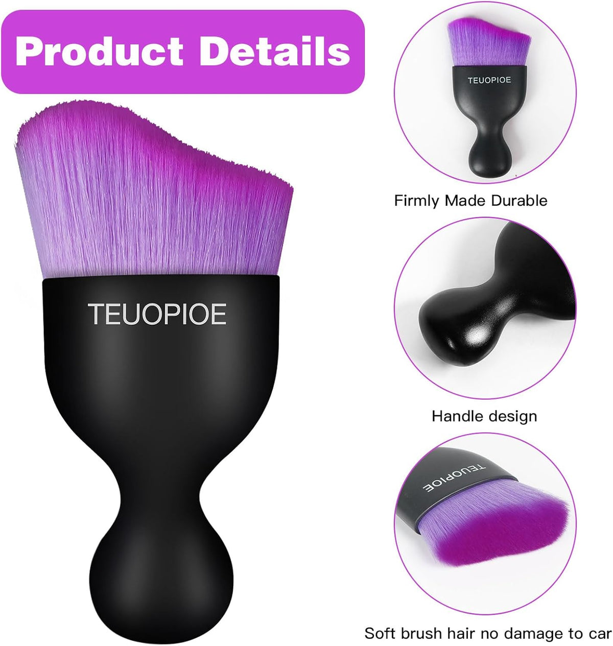 Car Interior Cleaning Brush, Car Duster Interior,Car Detailing Brush Dusting Brush,Car Interior Cleaning Tool, Auto Soft Hair Car Brush,Auto Interior Dust Brush for Air Vents(Brown)